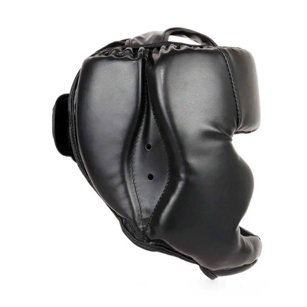 New PU Leather Boxing Headgear Breathable Full Coverage Boxing Headguard Adjustable Thick Foam Padding Boxing Helmet
