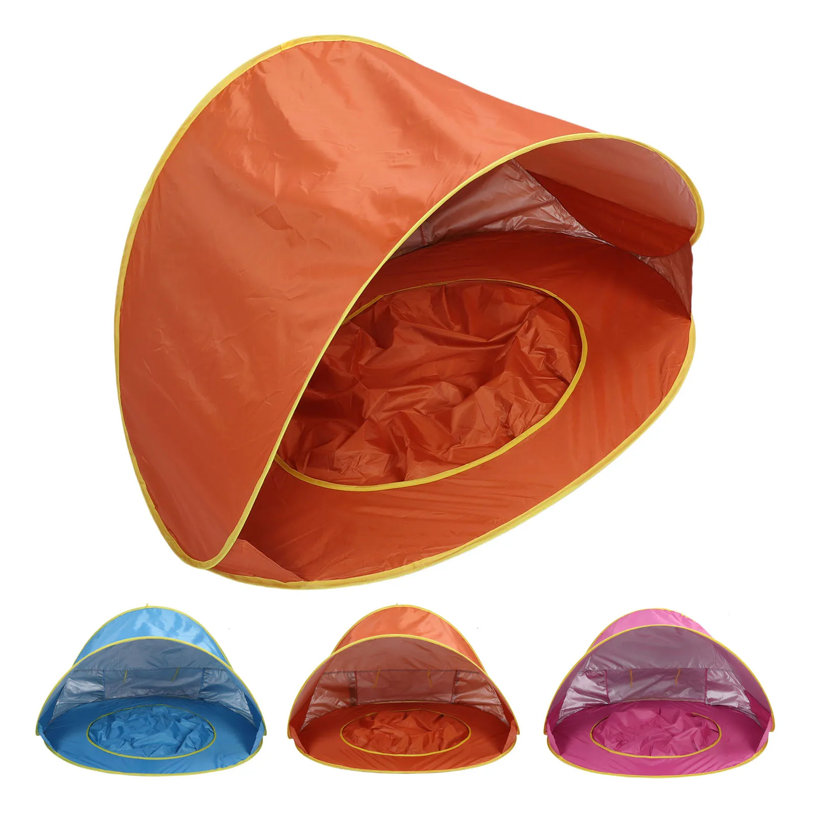 خيمة تظليل الشاطئ، خيمة الشاطئ، خيمة الشاطئ المقاومة للشمس والرياح، خيمة الشاطئ المحمولة للأطفال مع أكياس تخزين حمام السباحة للخارجية