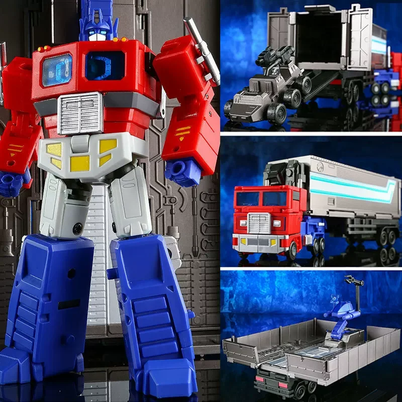 JINBAO 2001 3.0 Enlarged G1 Style Optimus Prime Commander Action Figure Transforming Robot Toy With Trailer Multiple Accessories