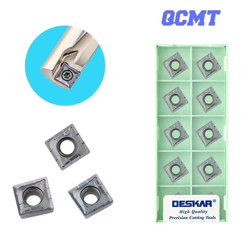 Deskar-inserção de Carboneto de Broca Single Edge u Torno Cnc Ferramentas de Torneamento Qcmt050204 060204 070304 080304 10t304 Lf6018s 10 Pcs