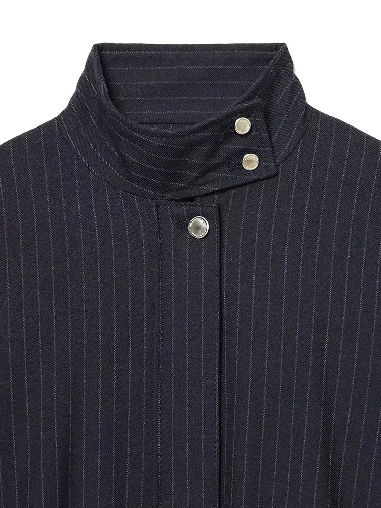 TFAFXY 2026 Primavera Donna Giacca bomber a righe Manica lunga Colletto alla coreana Cappotto da donna Cerniera Allentato Capispalla casual femminile