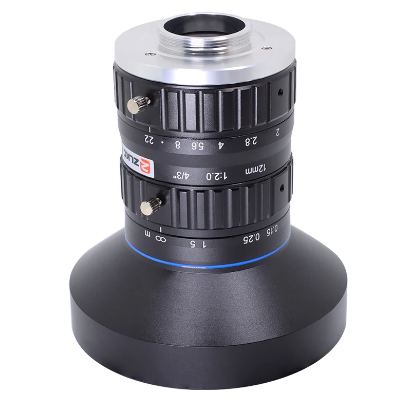 Объектив камеры ZLKC 4/3 дюйма, оптический объектив 12 мм, большой размер датчика, C-крепление, 12 МП, высокое разрешение, F2.0, ручная диафрагма для промышленных камер