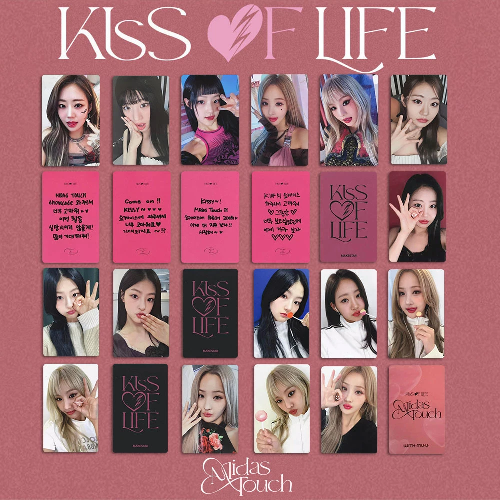 4/16Pcs Kpop KISS OF LIFE MIDAS TOUCH Album Photocards List JULIE NATTY BELLE HANEUL SW WM MEET Ver Selfie Postcards Fans Gifts