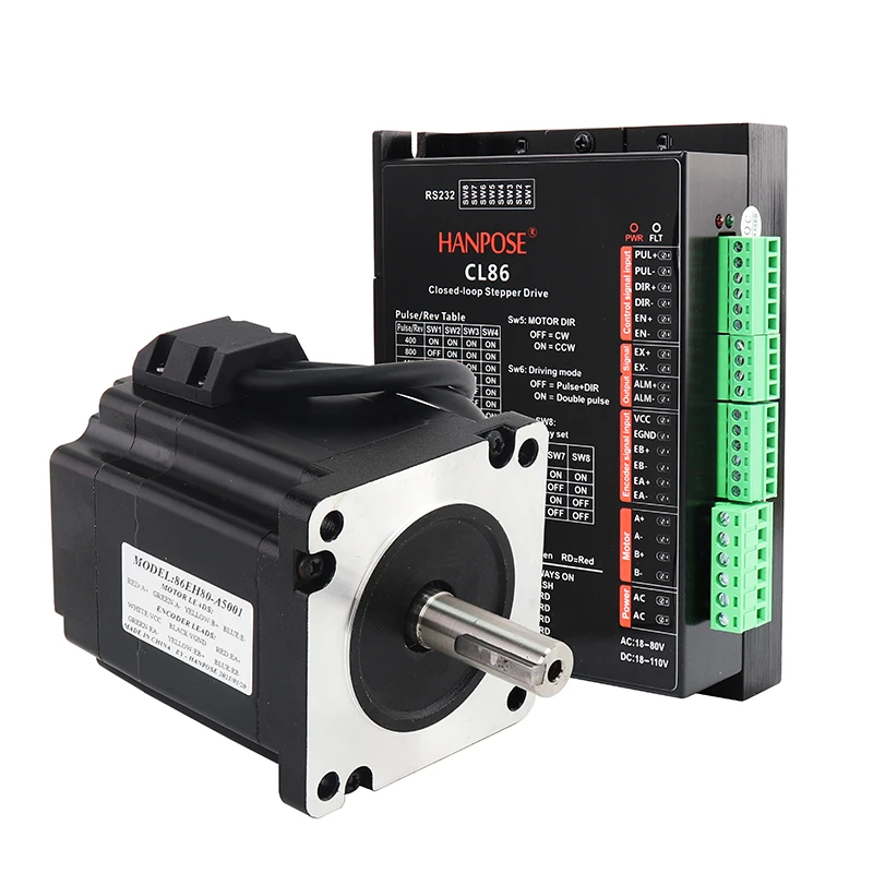

Nema34 Closed-loop Step Motor 4.0N.M 4.0A 86 Hybrid 86EH80 + CL86 Drive Torque Motor Cnc Kit Closed Loop Stepper Motor