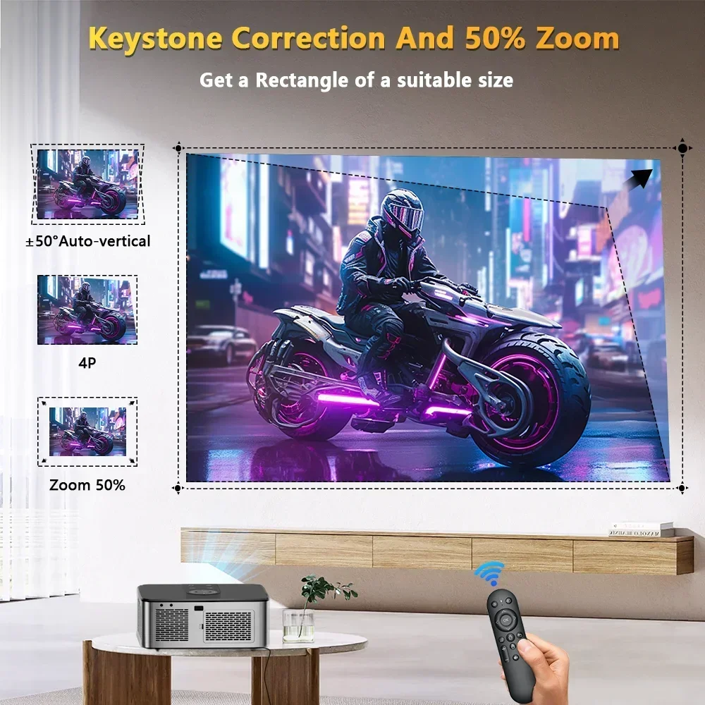 XIWBSY 21000 Lumens Android 4K Projector 6G WIFI Auto Focus/keystone Smart Projectors Home Theatre Cinema Outdoor Projector