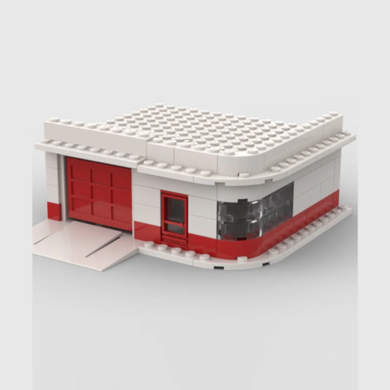 City Street View Model MOC Building Bricks Large Filling Station Modular Technology Gifts Holiday Assemble Children Toys Suit