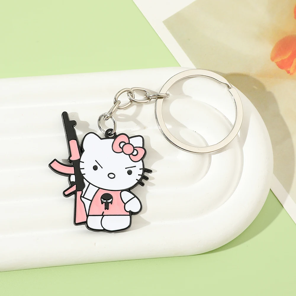 Sanrio HelloKitty Keychain Fashion Cartoon Anime KT Cat Pendant Backpacking Travel Accessories Cute Kitty Pendant Keychain Gifts