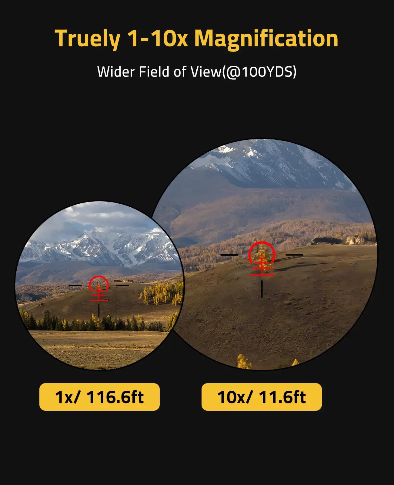 EagleFeather LPVO 라이플 스코프, 레드 그린 조명, BDC 레티클, 두 번째 초점면 스코프, 제로 리셋, 30mm 칸티, 1-10x24