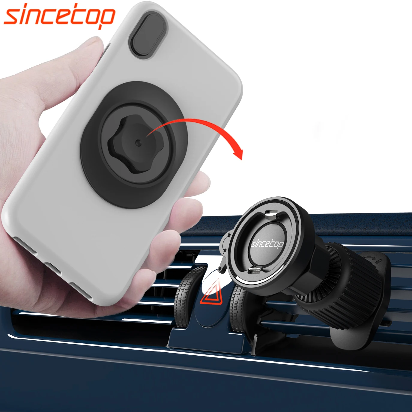 Car Vent Phone Mount with Lock Hook, Air Vent Car Phone Holder, One Hand Quick Mount & Release Design Cell Phone Holder Mount