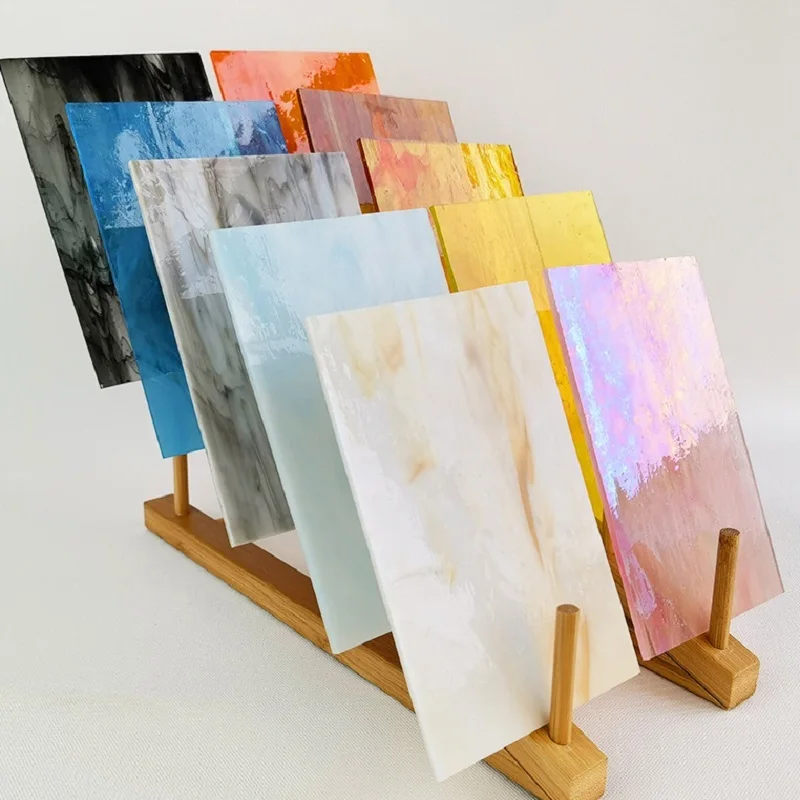 Diy Large Piece Colored Mica Sheet Mural Tiffany Lamp Translucent Glass Decorative Fragment Mosaic