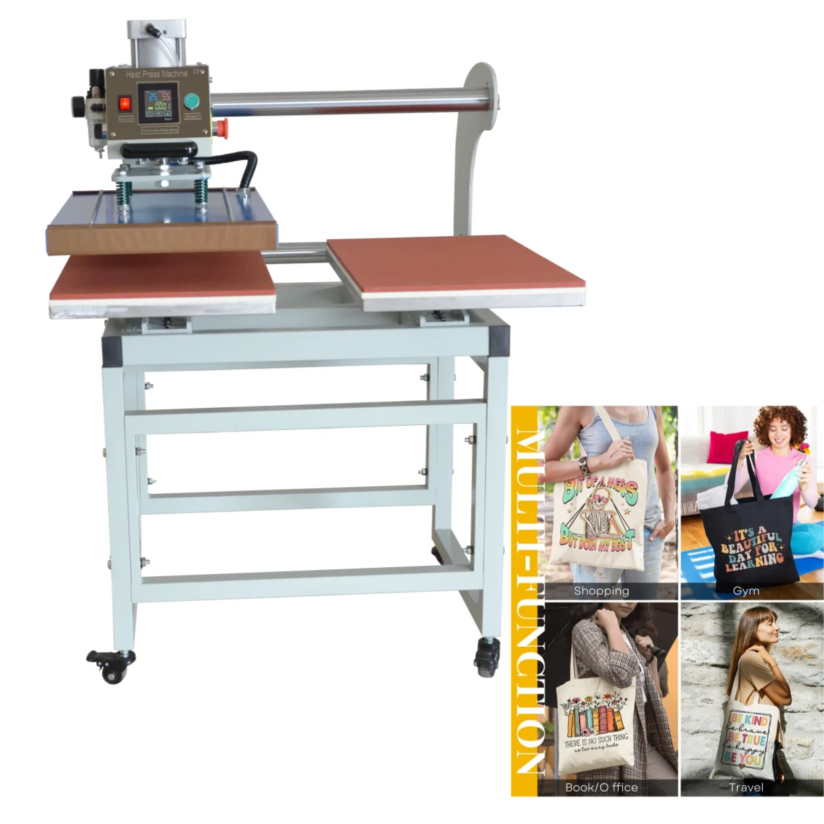 40*60cm Double Station Pneumatic Heat Press Machine Sublimation Heat Press Heat Transfer Machine for DTF Printer