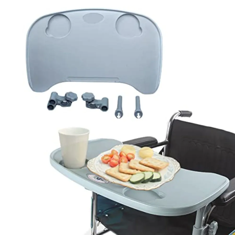 

Wheelchair Tray Table - Removable Wheelchair Desk Lap Board Eating Aid for Nursing Patient Fits Wheelchair Arms of Distance 16"