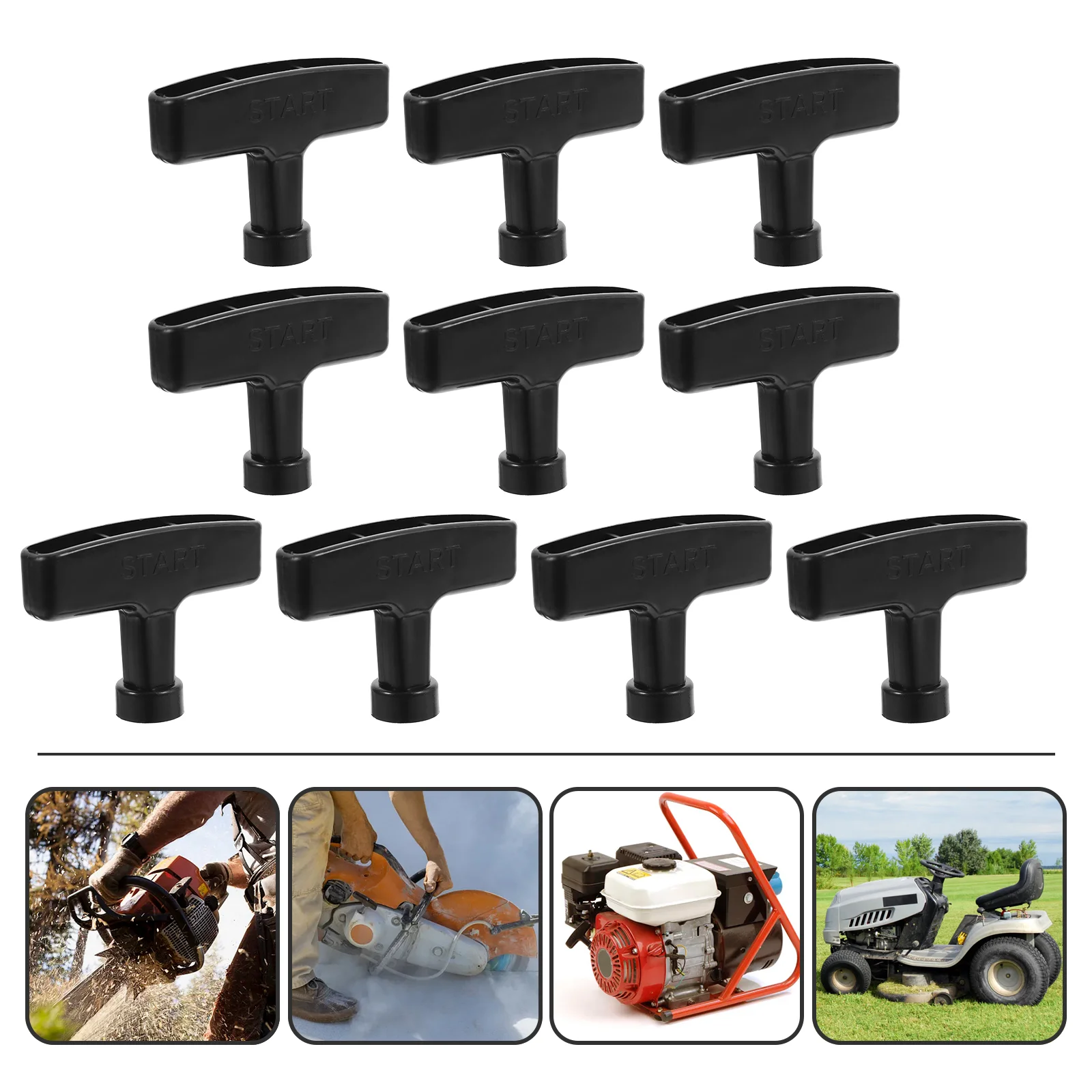 

10 Pcs Handle Starter Gasoline Engine Pull Replacement Tank Plate Trowel Machine Re-coil Abs Generator