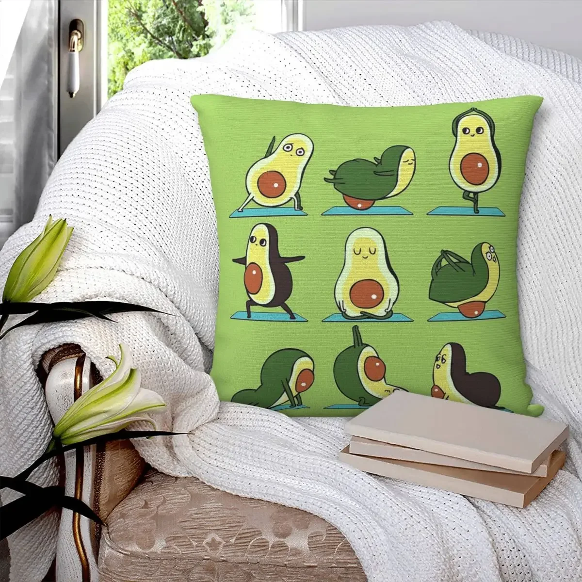 Avocado Yoga Pillowcase Polyester Pillows Cover Cushion Comfort Throw Pillow Sofa Decorative Cushions Used for Home Bedroom Sofa