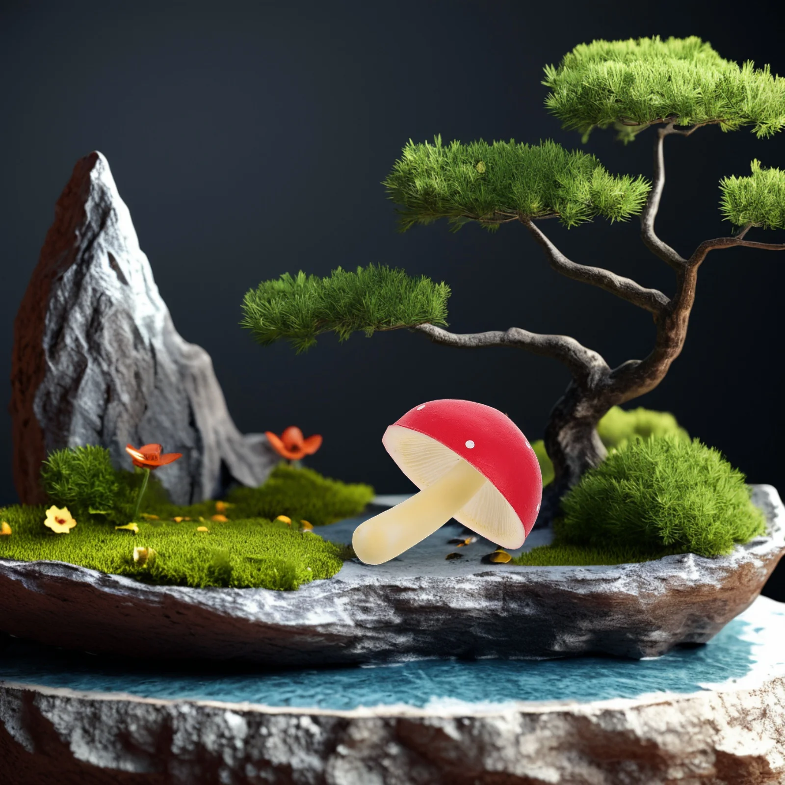 

Imitation Plants Mushroom Figurines Realistic Decor Garden Lawn Yard Statue Decoration Easy Maintenance Versatile Bonsai