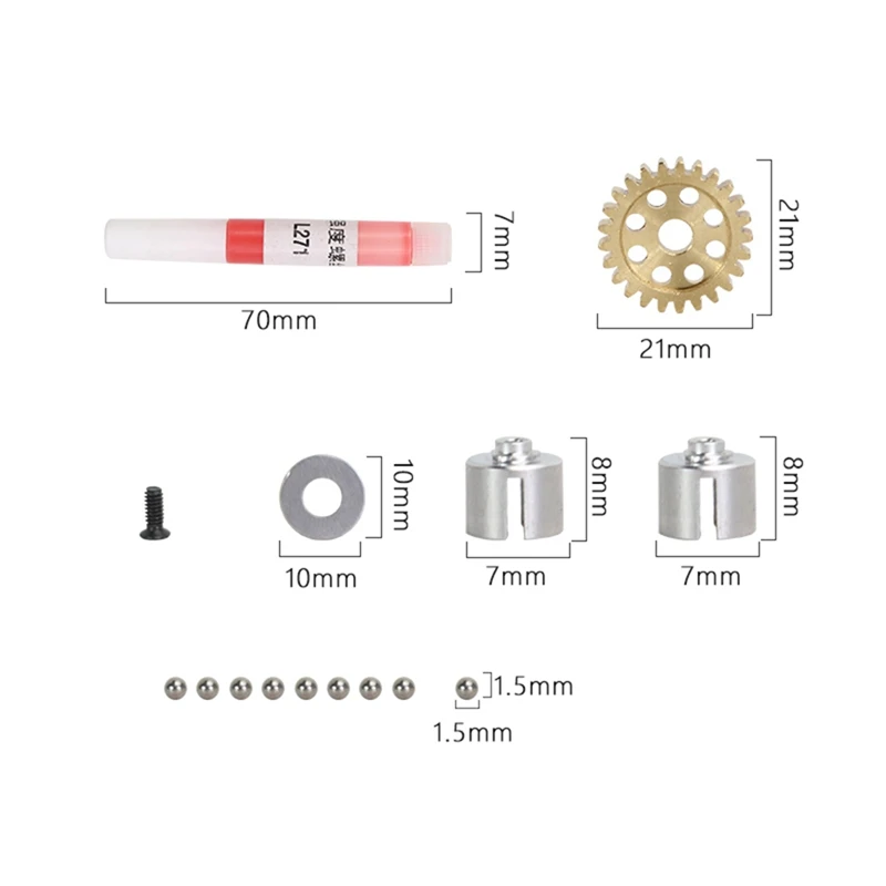 Metal Gearbox Diff Assembly Diferencial, Peças de reposição, Acessórios para LDRC AE86 1/18 RC Car, Peças de atualização