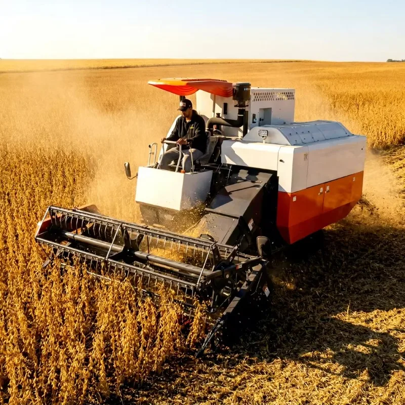 88.9KW 6.5kg S Crawler Bean Harvester Diesel Auto Unloading Soybean Wheat Corn Combine Sale Factory Direct Accept Custom