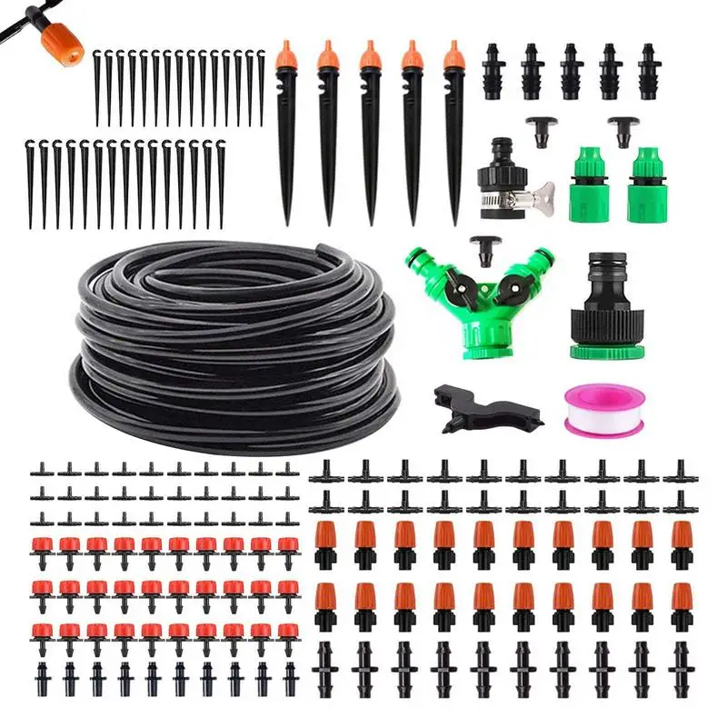 

Drip Irrigation Kit 100ft Water Irrigation System For Garden Suitable For Greenhouse Yard Lawn Patio Misting Plant Watering