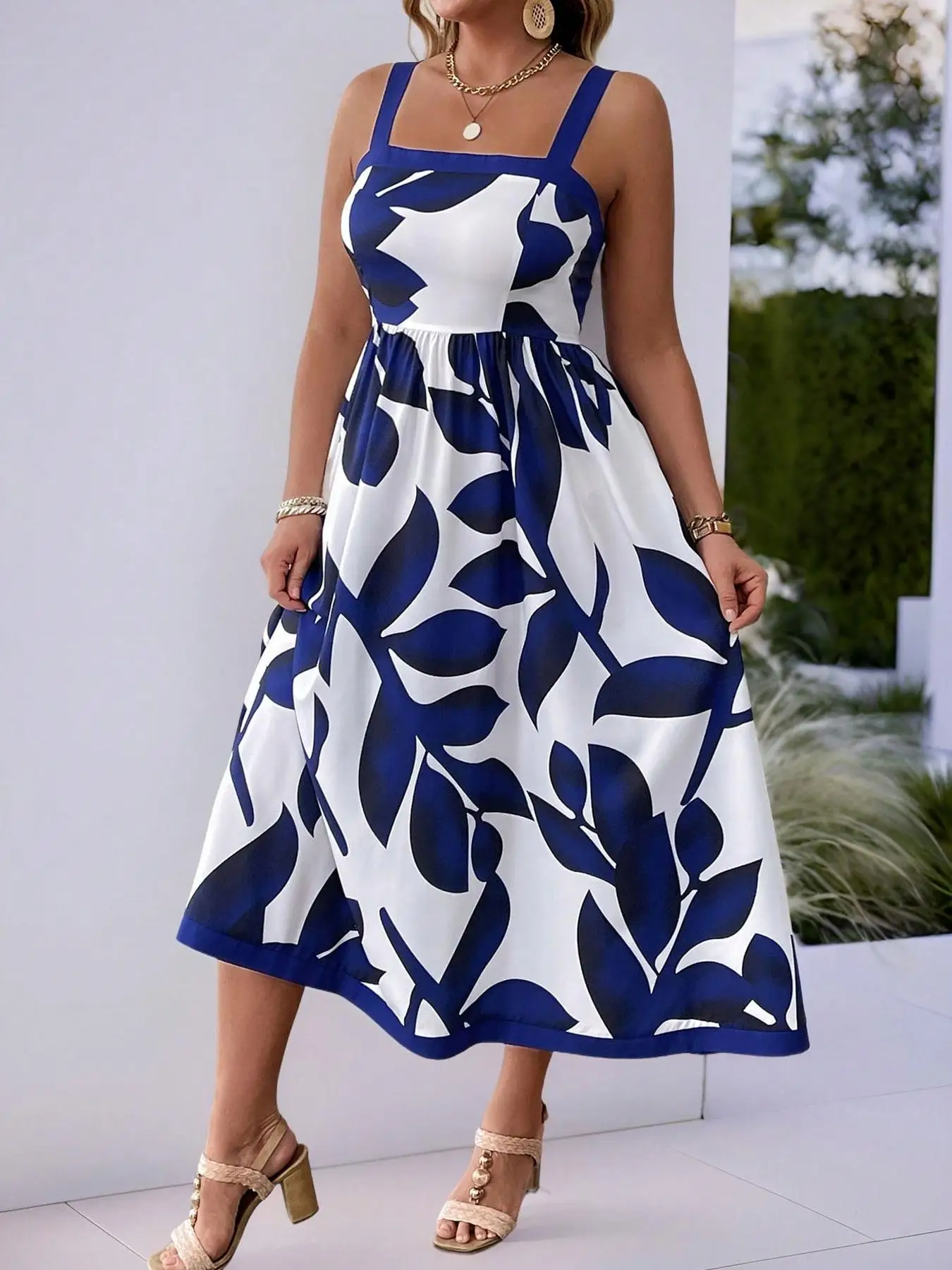 

Plus size women's new summer printed dress design sexy fashion holiday style loose