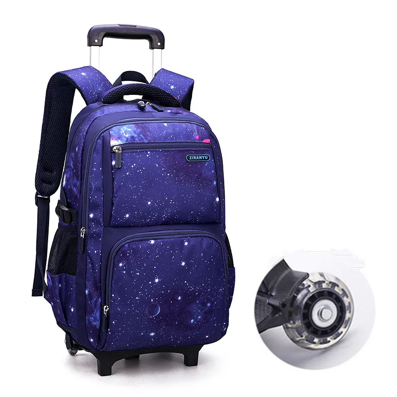 Removable Children School Bags With 2/6 Wheels Kid Boys Girls Trolley Schoolbag Teens School Backpack Luggage Wheeled Book Bag