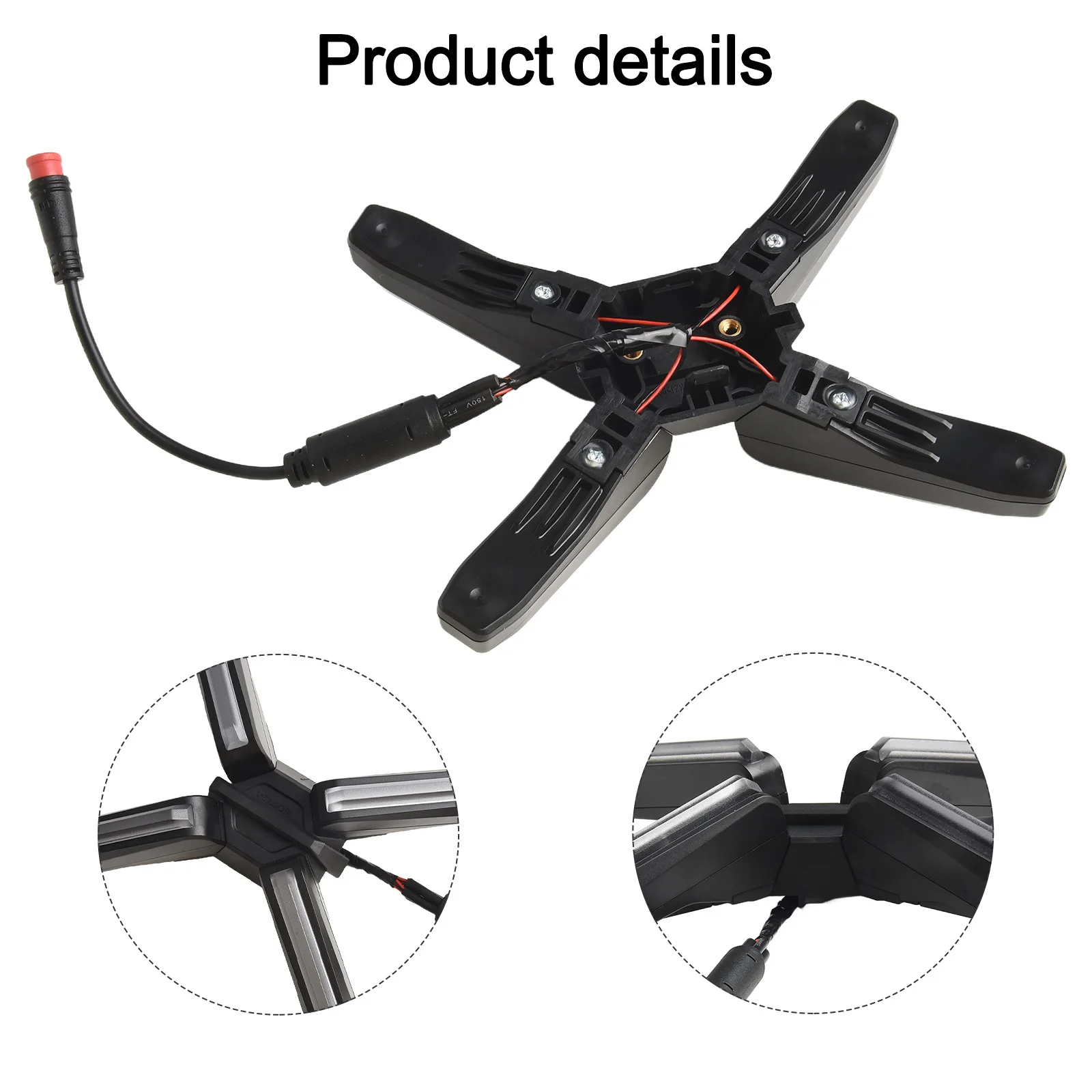 

Black Scooter Headlight Outdoor Scooter Headlight X-Shaped Headlight 125g Lightweight Design Enhanced Visibility