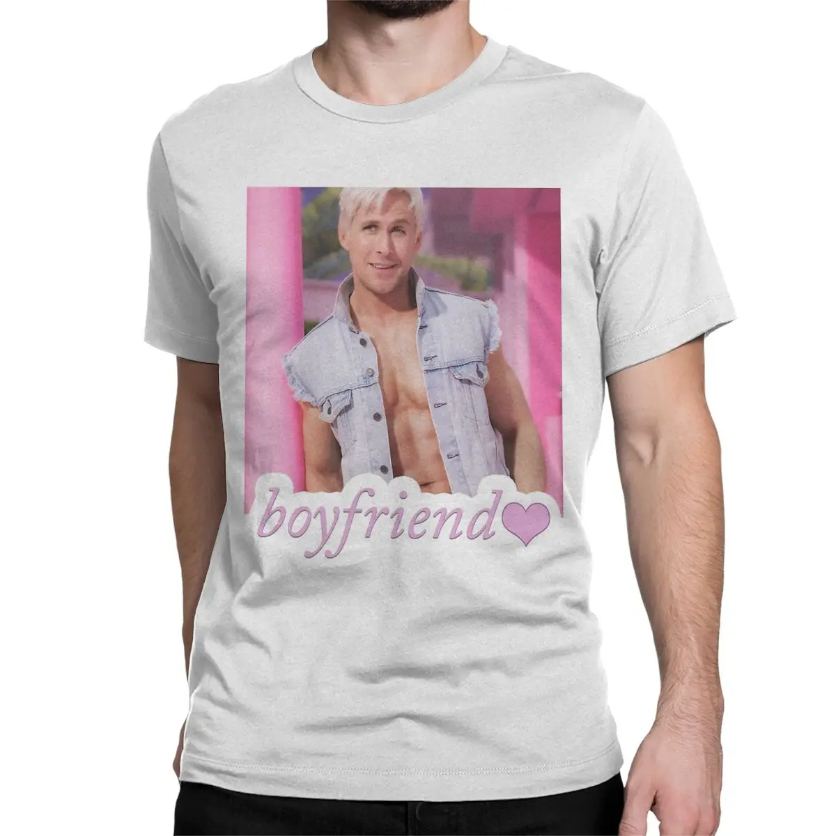 Men's T-Shirts Ryan Gosling Ken Boyfriend Coquette Novelty 100% Cotton Tees Short Sleeve T Shirts Round Collar Clothes