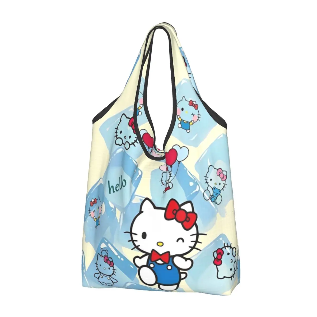 

Anime Hello Kitty Shopper Bag Designer Shoulder Bag Women Aesthetic Tote Bag Polyester Streetwear Woman Handbags