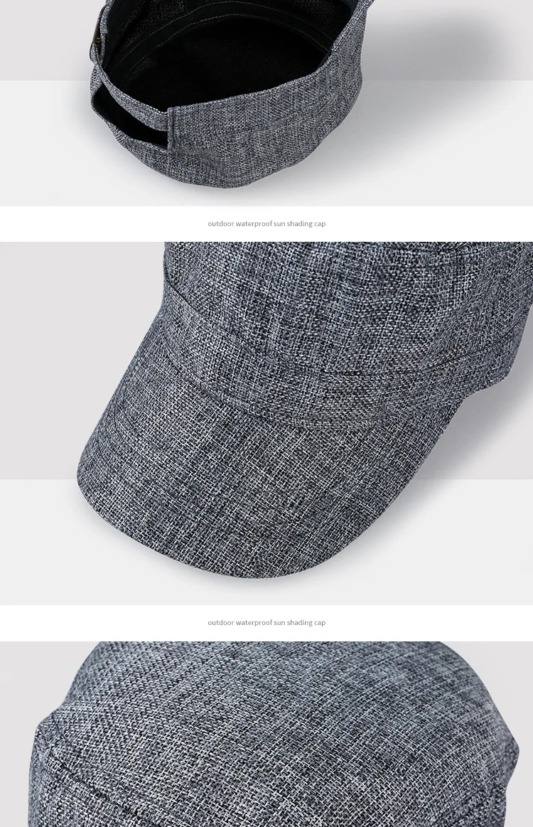 Big Head Flat Hat für Männer Frauen übergroße Plus Size Outdoor Cadet Cap 56-59cm 59-65cm Faux Leinen Basic Cadet Cap jeden Tag – Detail 7