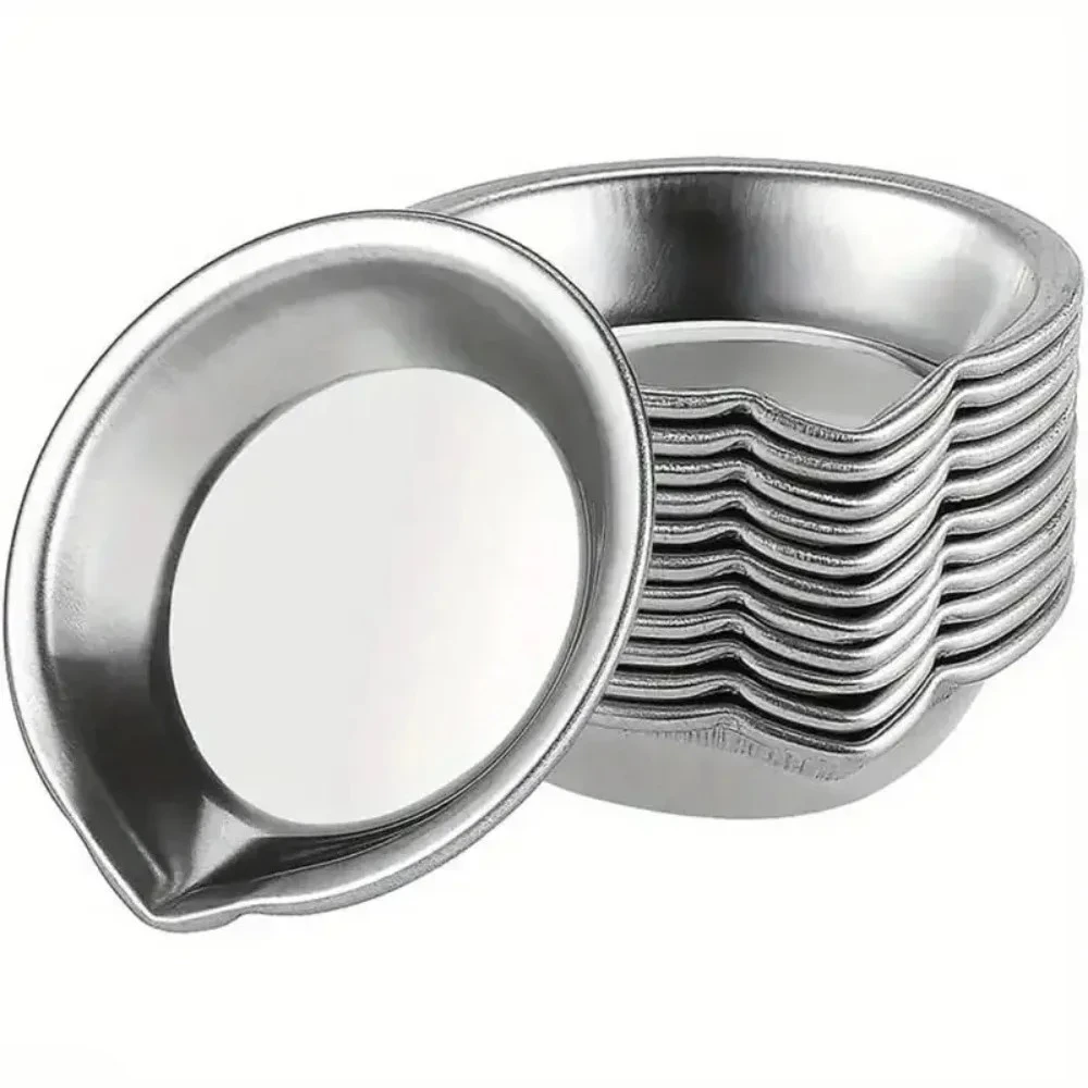 12Pcs Stainless Steel Makeup & Paint Mixing Palette, Small Round Watercolor Art Tray for Artist Cosmetic Pigment Blending view 5