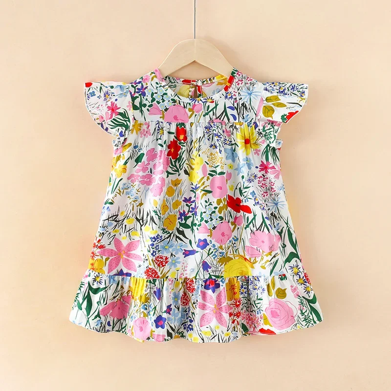Girl Dresses100% Cotton Children's Clothing Summer Kids Clothes Girls Party Princess Fashion Outfit