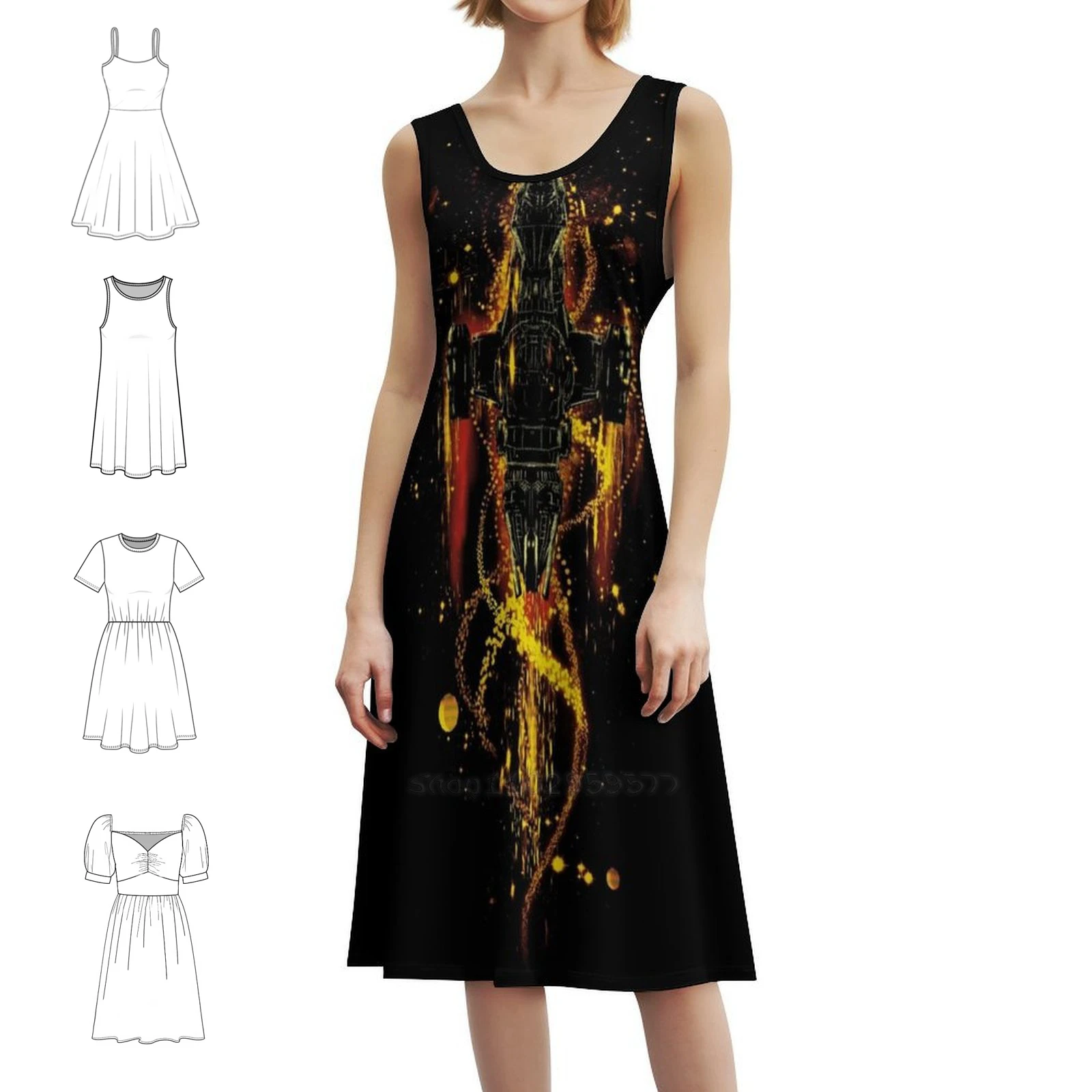 

Винтажное богемное платье Fireflies с пышными рукавами или без рукавов, варианты для женщин, платье Firefly Serenity Scifi Captain Mal Female