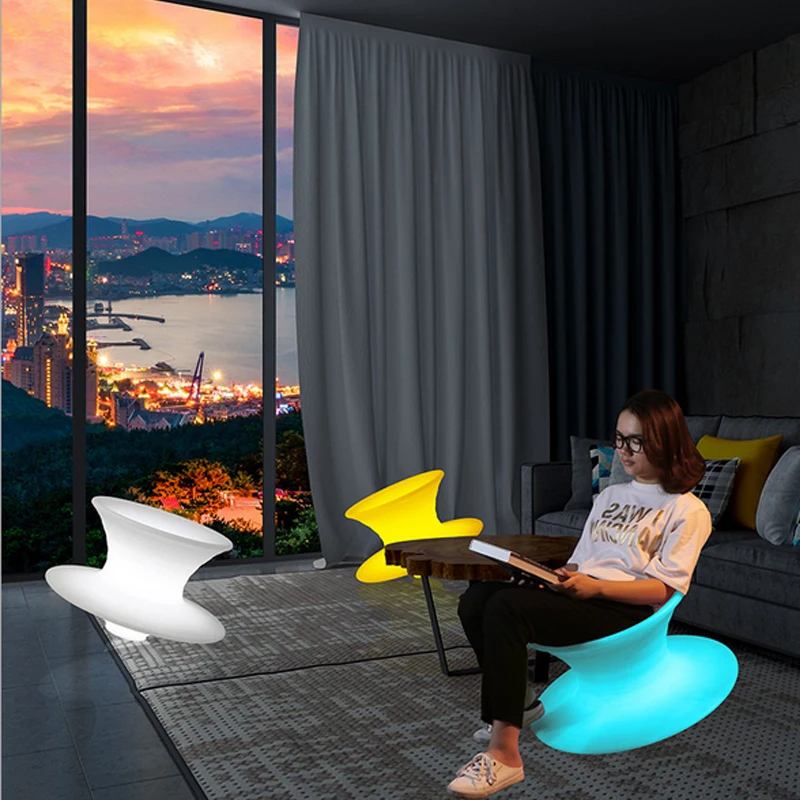 REAQ LED Gyro Chair D100*60cm Luminous Big Bar Chairs For Pleasure Waterproof Durable Lighted Garden Chair Tourist Furniture