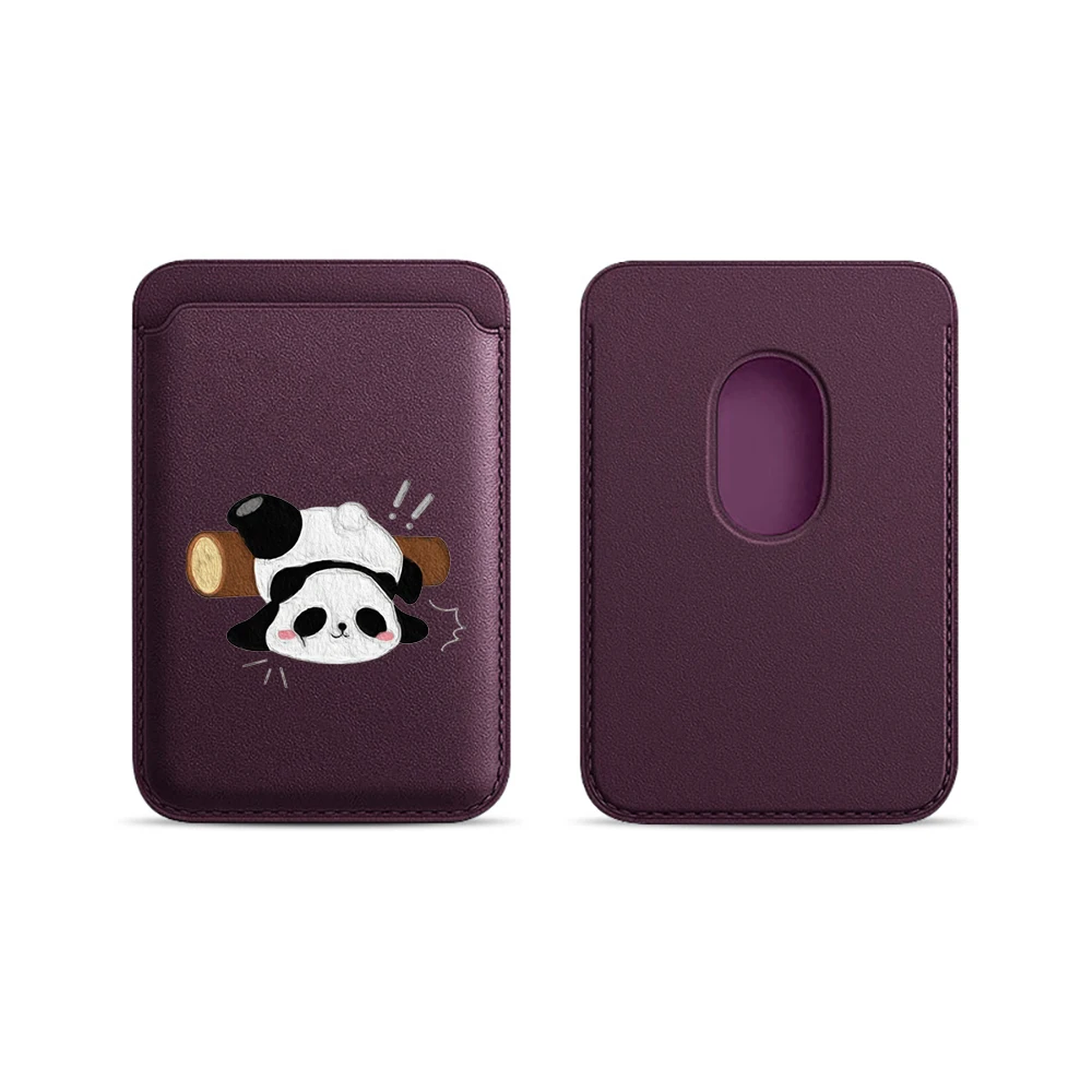 Lustige Panda-Leder-Kartenhülle für Magnetische Hüllen, Geeignet für alle iPhone Magsafe-Karten-Handyhüllen – Detail 12