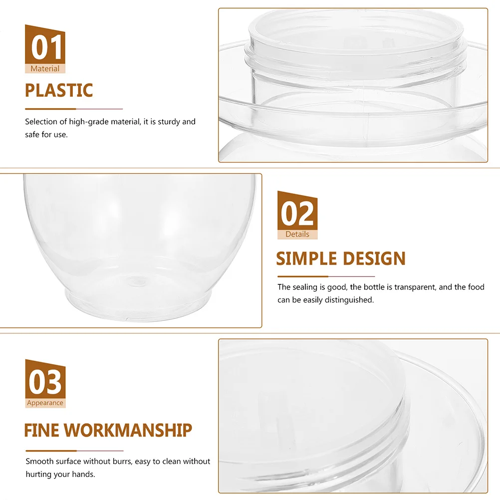 

2pcs Transparent Jars Household Storage Containers Sealing Plastic Pickle Holders Multi-Function Daily Use Storage Jar For