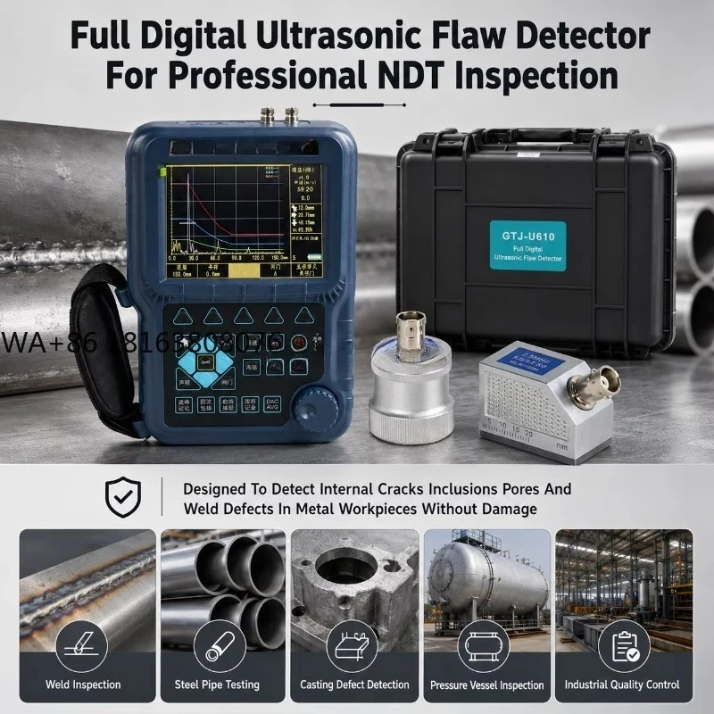 Compact Ultrasonic Flaw Detector Portable NDT Testing Instrument for On‑site Metal Weld Inspection