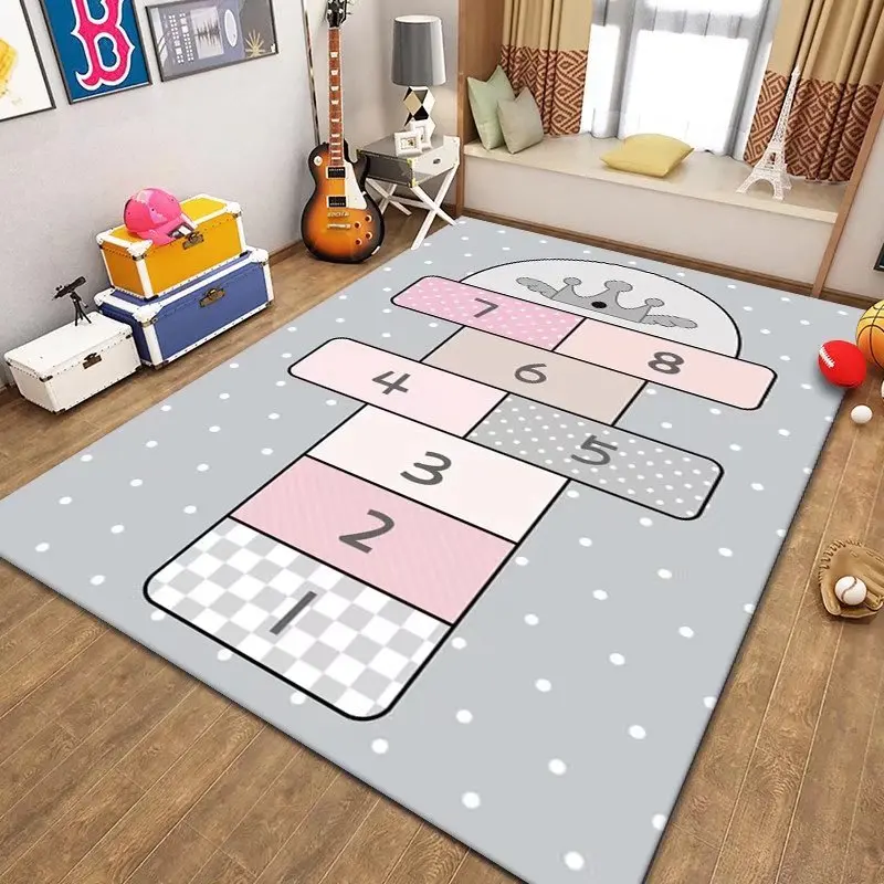 Children\'s Room Carpet Cartoon Learning Mat Baby Early Education Carpets Kawaii Room Decor Game Hopscotch Anti-skid Floor Rugs