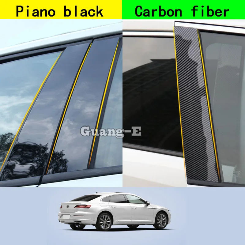 

For VW Volkswagen VW CC 2019 2020 2021 2022 2023 Car PC Material Pillar Post Cover Door Trim Window Piano Black Molding Sticker