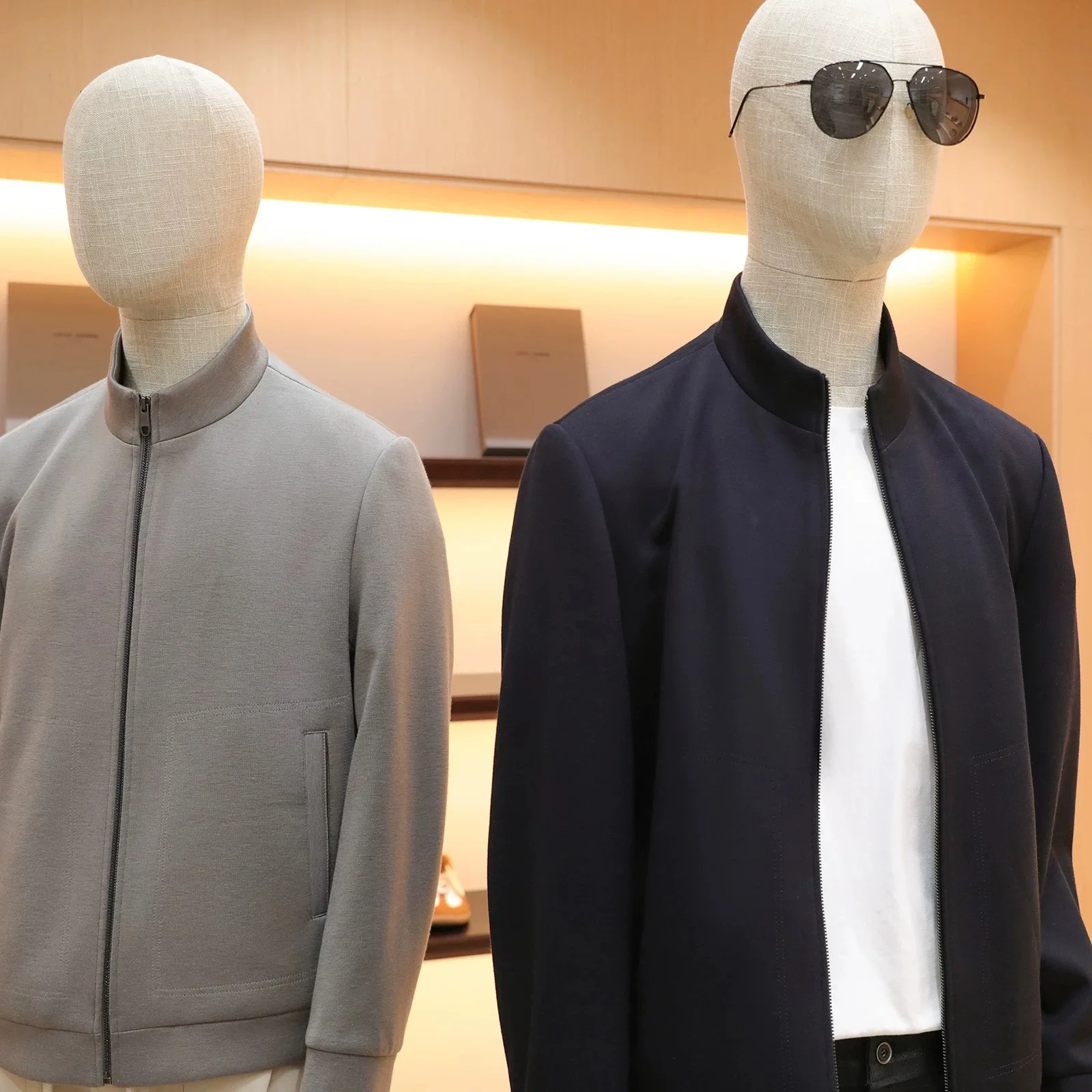 

Italian Luxury Wool Blend Knitted Casual Stand Collar Jaet for Men Commute Busin Sle Autumn Season Faion Urban Wear