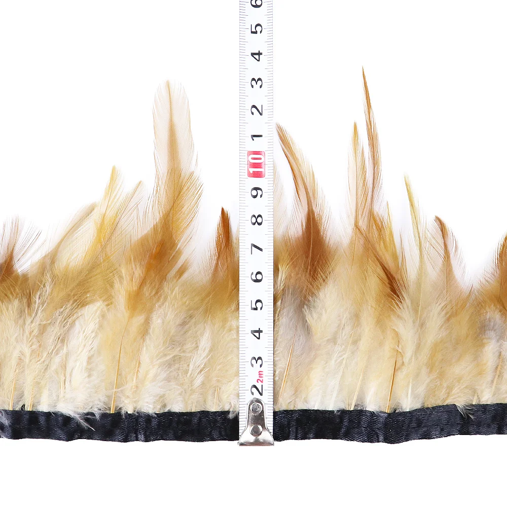 1-25 Meter Chicken Feather Fringe Trim Ribbon 8-13cm Rooster Feathers DIY Craft Feathers Sewing Trimming for Clothing Costume