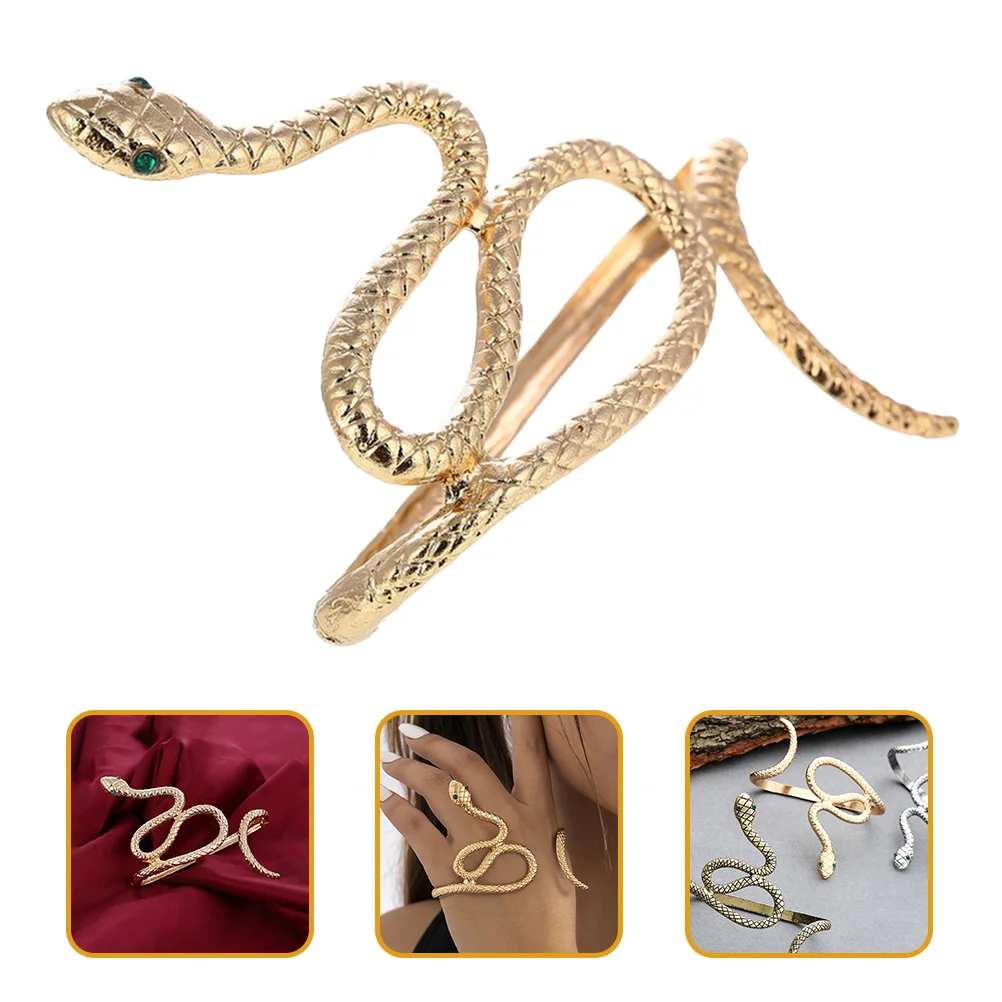 Bracelets Snake Wrap Arm Cuff for Women Serpentine Jewelry Upper Golden Cuffs Miss