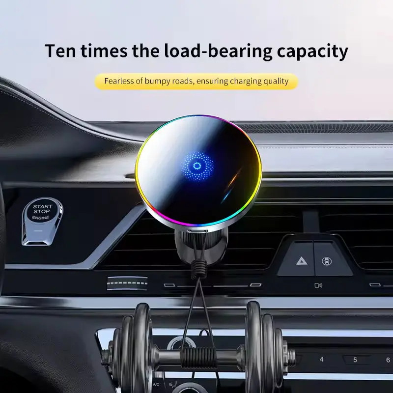 

YU9 Magnetic Wireless Charger Car Phone Holder 15W Fast Charging Wireless Car Charger Holder For iPhone 17 16 15 14 13 Car Mount