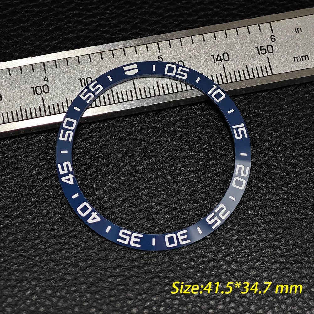 Picture 5: 41.5*34.7mm Sloping no Luminous Ceramic Bezel Insert Replacement of watch accessories  Blue/Black Ceramic Bezel Insert F1 series