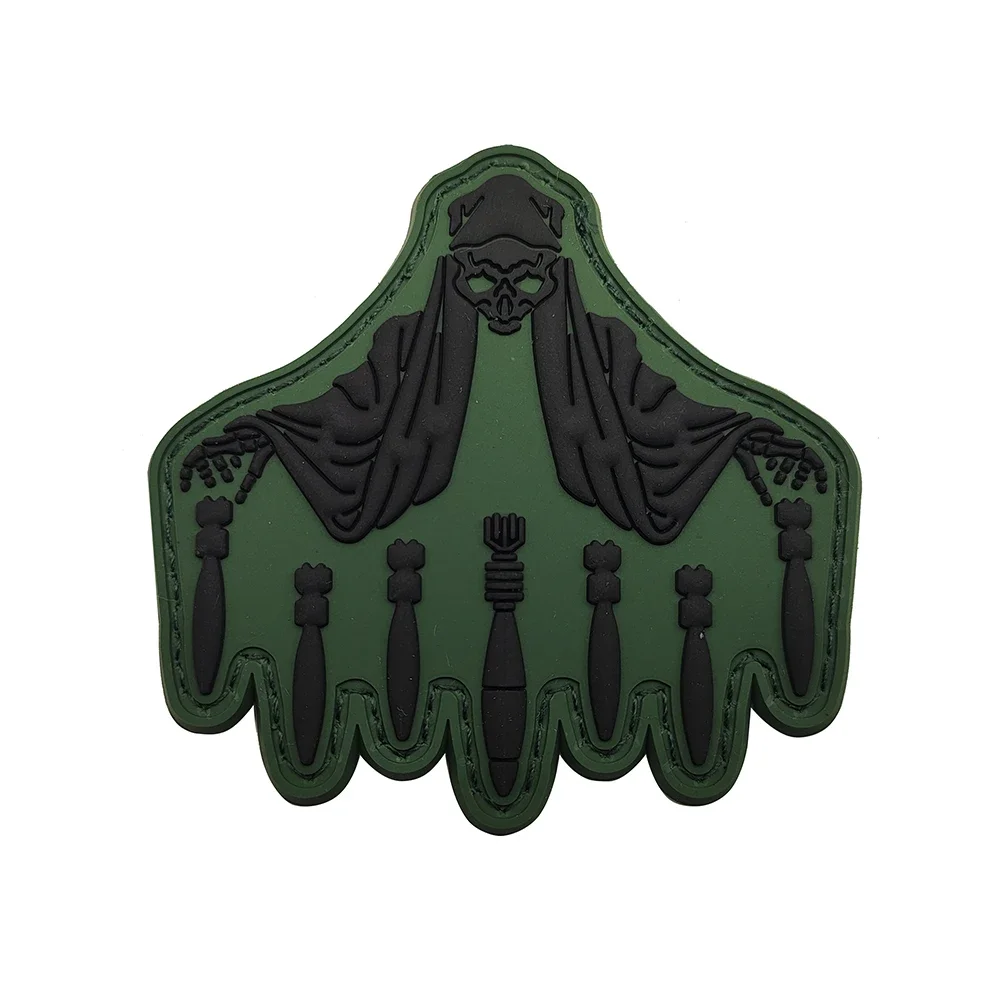 الموت يسقط القنبلة يتوهج في الظلام المطاط شارة التكتيكية هالوين زين الأشرطة هوك حلقة التصحيح #4