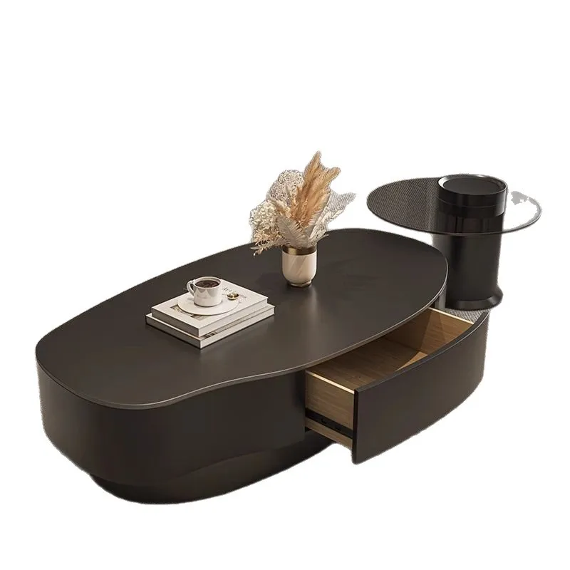 

Mango oval coffee table modern simplicity new living room, rock slab tea table coffee table