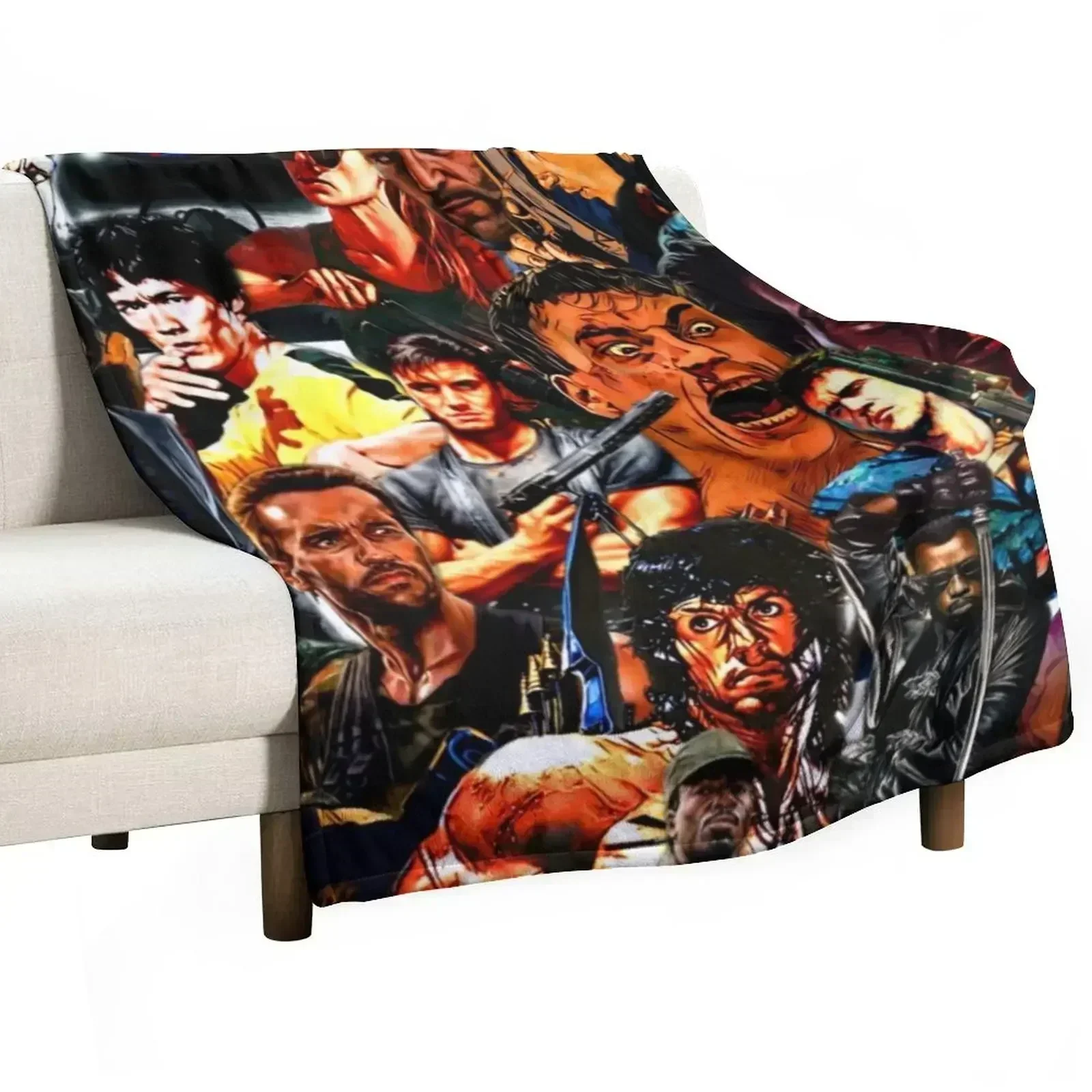 Collage Of Action Heroes Throw Blanket Summer Single Decorative Throw christmas decoration Blankets