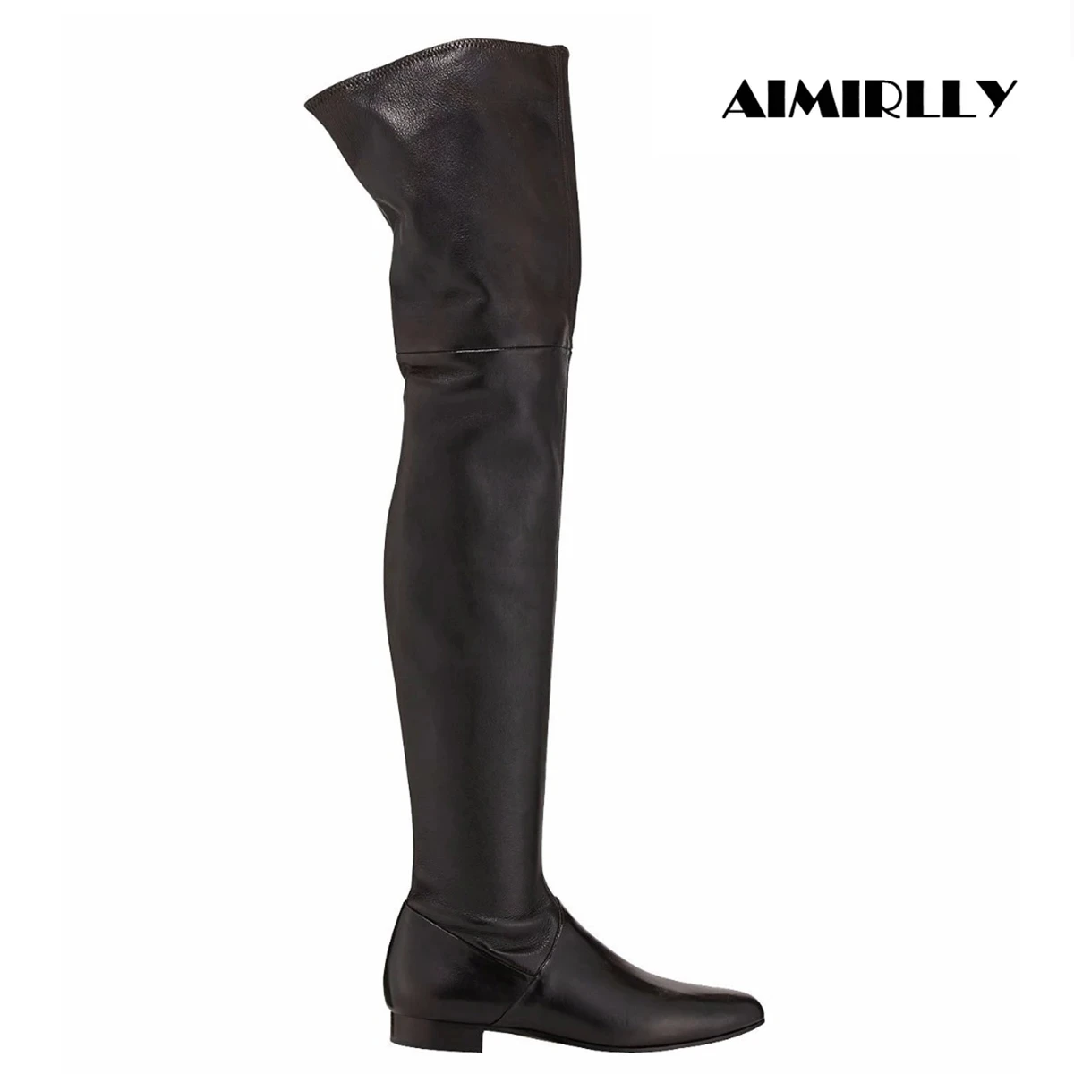 

Women's Over the knee Boots Flats Shoes Ladies Thigh Height Winter Long Boots Comfort Footwear Zipper Black & Gray Customized