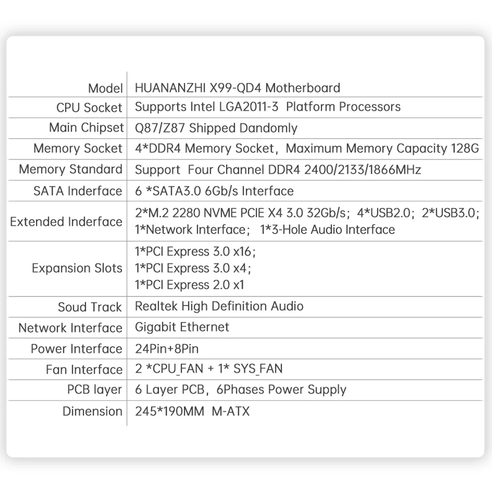 Imagem -04 - Kit Motherboard e5 2680 v4 32gb Ram Suporte de Memória Nvme Usb 3.0 Conjunto Sata X99 Huananzhi-qd4 X99