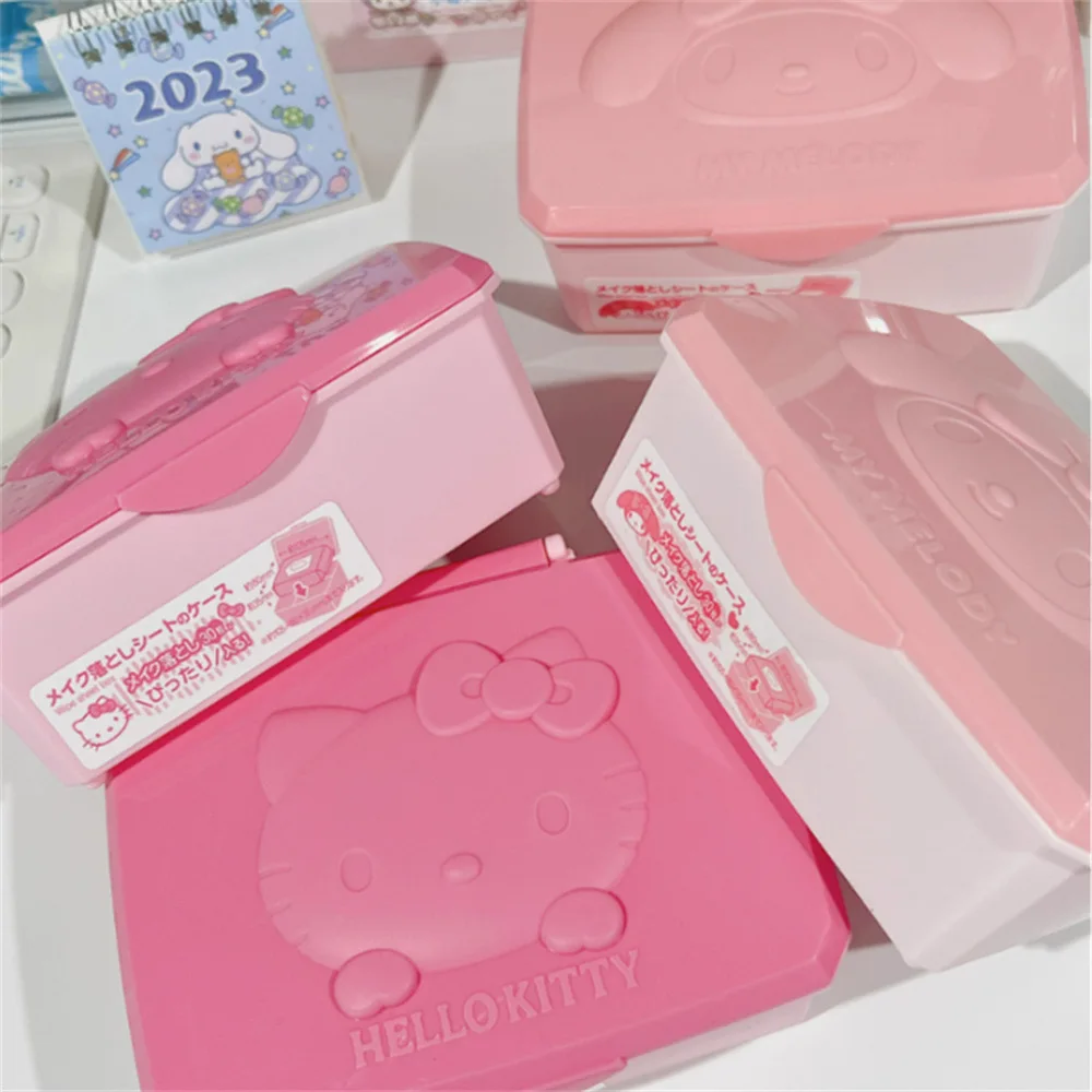 Hot Selling Kawaii Cartoon HelloKitty Melody Desktop Rommel Opbergdoos Leuke Meisjes Lippenstift Multifunctionele Cosmetica Box Geschenken