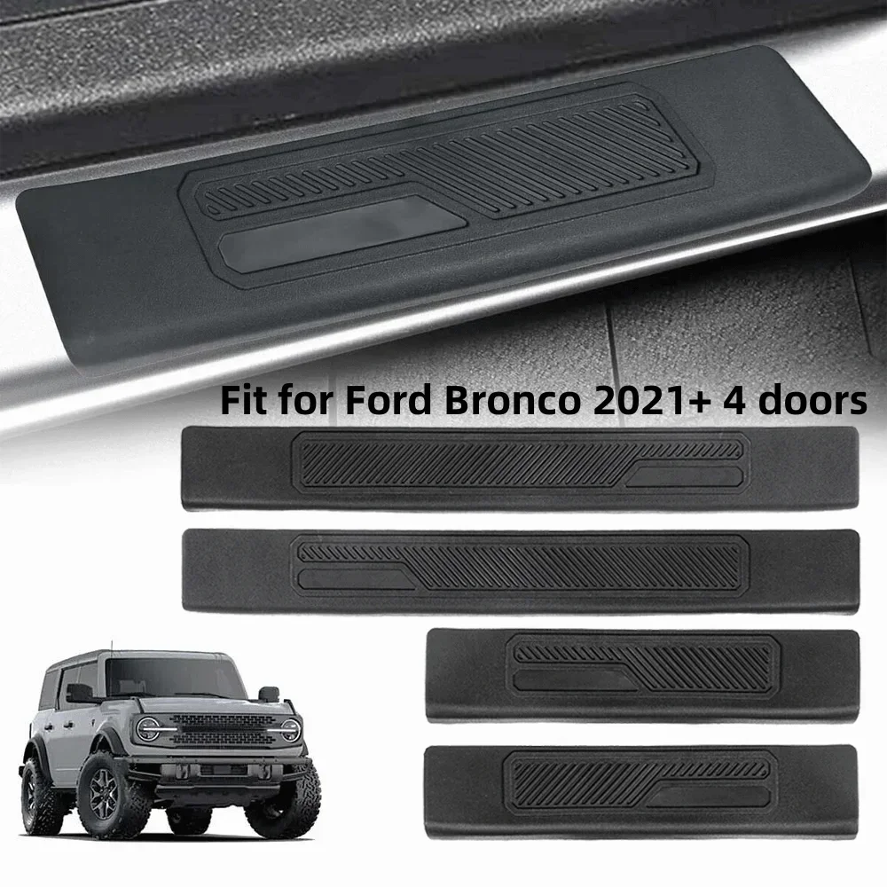 

Защитная пластина порога автомобиля, твердая накладка на край двери из АБС-пластика (2 спереди и 2 сзади) для Ford Bronco 2021 + 4 двери
