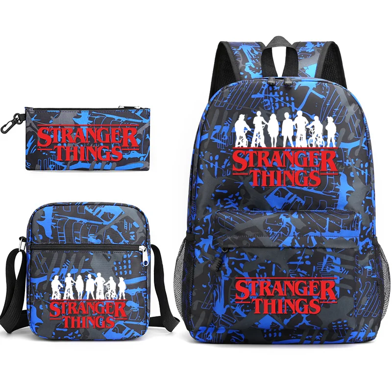 New school large-capacity three-piece backpack school school bag student backpack shoulder bag pen bag
